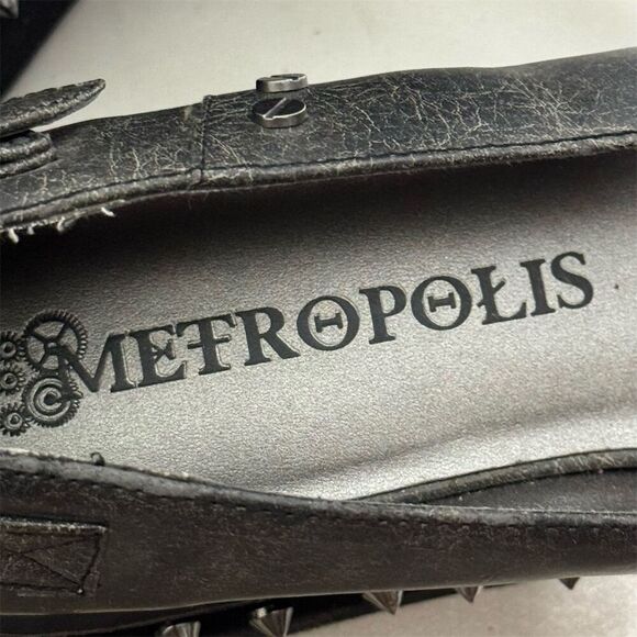 Metropolis Platform Flats Spiked Goth Shoes Alt Steampunk Cyber Punk Women Sz 10 - Picture 7 of 7